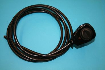 Netz Anschlusskabel + Schukostecker + Schalter 2m, H05VV-F 3G0,75, Kabel schwarz, Netzkabel, Netzanschluss, Gummikabel, Anschlussleitung