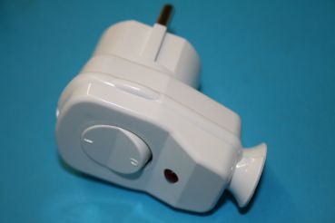 Winkelstecker, AWA - LK, weiss mit Schalter + Kontrolllampe, Stecker, Schalter