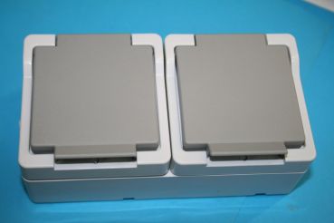 Doppelsteckdose, Presto Vedder 9322W, auf Putz, IP44, Schalter, Steckdose, Stecker, Jalousie