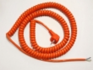 Geräteanschlussleitung Spiralleitung W 3010, PUR/PVC 3x1,0mm², 3,0m, orange