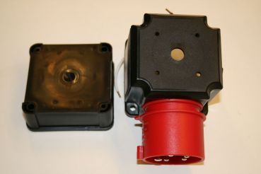 Leergehäuse für Motorstarter TYPE: NSG2, CEE Kragenstecker 3P+N+PE, mit Anschlussdrähten, mit Phasenwender