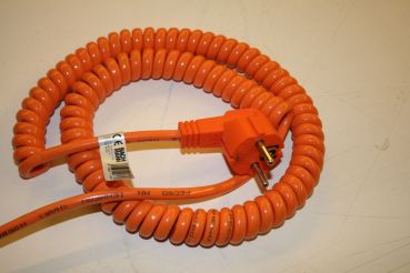 Geräteanschlussleitung Spiralleitung W 2010, PUR/PVC 2x1,0mm², 3,5m, orange, Wendelleitung, Anschlussleitung