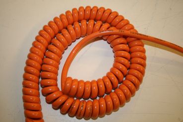 Geräteanschlussleitung Spiralleitung W 5015, H07BQ-F/Gummi, 5x1,5mm², L = 3m, orange, Wendelleitung, Anschlussleitung