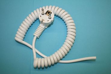 Wendelleitung PVC, 3x0,75mm², 0,6m/1,5m, CEE-7/7-Stecker, Geräteanschluss Kabel, Spiralleitung, Geräteanschluss, Spiralleitung, Maschinenanschluss, Lampenanschluss