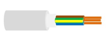 Mantelleitung Eca NYM-J 3x1,5, RG100m, 104101, grau, Kabel, Netzleitung, Netzkabel, Kabel, Elektroinstallation