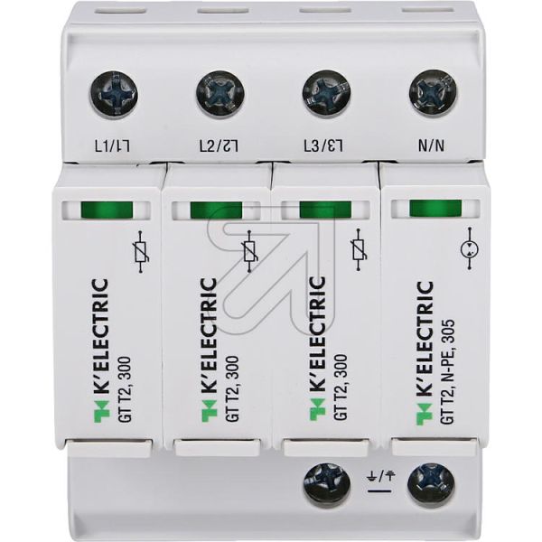 Überspannungs-Ableiter , ELECTRIC 110795, Mittelschutz nach Klasse II/Typ2, Überspannungsschutz, TNS- und TT-Netze, Verteilungeinbau