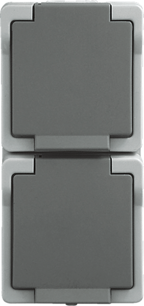 Schuko-Steckdose senkrecht, Vedder Presto 9322S, 2-fach, Steckdose, Stecker