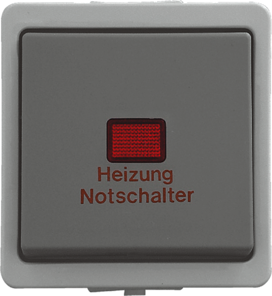 Heizung Notschalter Vedder 93961H, 1-polig, grau, Steckdose, IP44