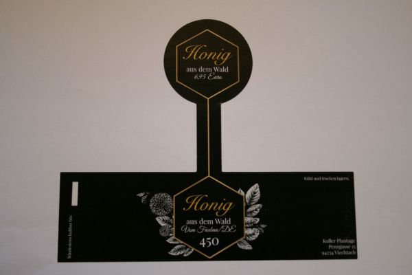 Waldhonig aus eigener Imkerei, 450g, im Glas mit Metalldeckel, honey, miel, miele, bal, Blütenhonig, Honig, forest honey, le miel