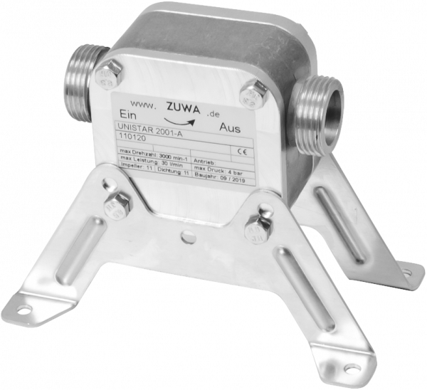 Impellerpumpe Perbunan, Unistar 2001-A, Art. Nr. 111111100, 30 l/min, max. Drehzahl 3000 min, Oelpumpe, Melassepumpe, Ölpumpe, Bohrmaschinenpumpe, Dieselpumpe,