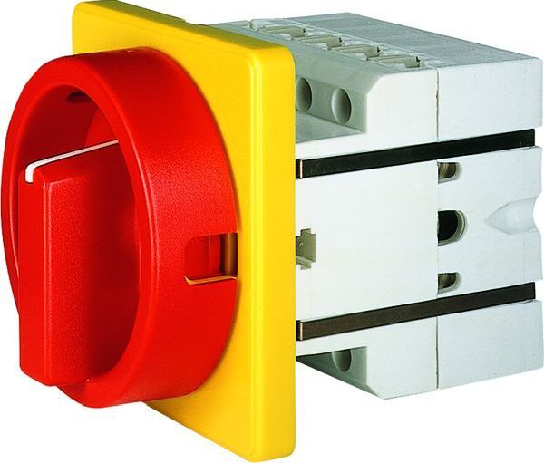 Einbau Not Aus Schalter ET 134369, S1 011/HS-F3-D-RG, 25A,  3 pol., 7,5KW, Unterspannungsauslöser, Einbauschalter, Fronteinbau, Maschinenschalter, Motorschalter