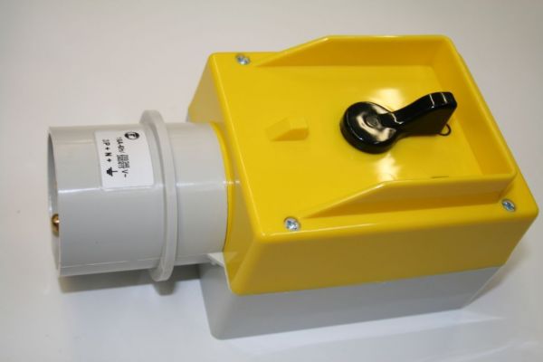 Motorschalter (Not)Ein-Aus mit Gerätestecker im Isogehäuse a.P., Elektra Tailfingen, SGS1 201-ST8/2-S-GRX, 188 643