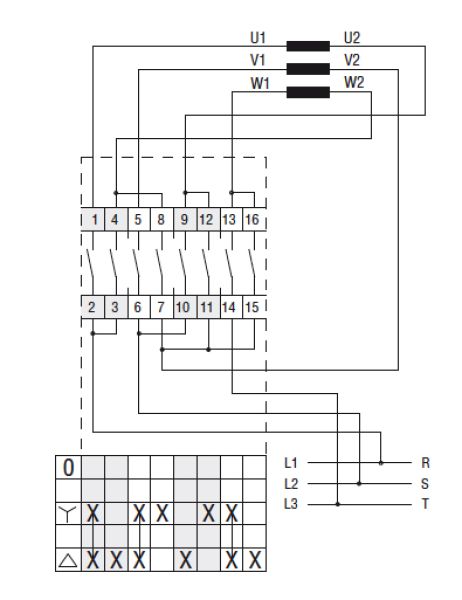 Stern Dreieck Schalter, Lovato 7GN3212P, 32A, bis 13KW, Drehstrommotor, Elektromotor, Sterndreieckschalter, EATO, Siemens